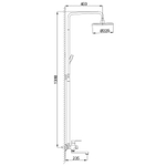 Душевая система 35к F2441 FRAP лейка "Тропич. душ" (D230мм, пов. L-излив, белый/хром, латунь)