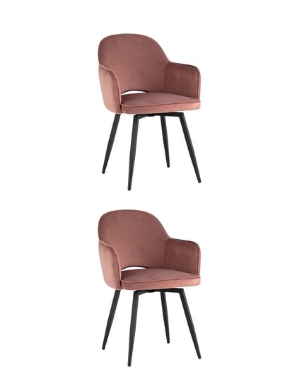 Стул Венера вращающийся, велюр пыльно-розовый NP (набор 2шт)