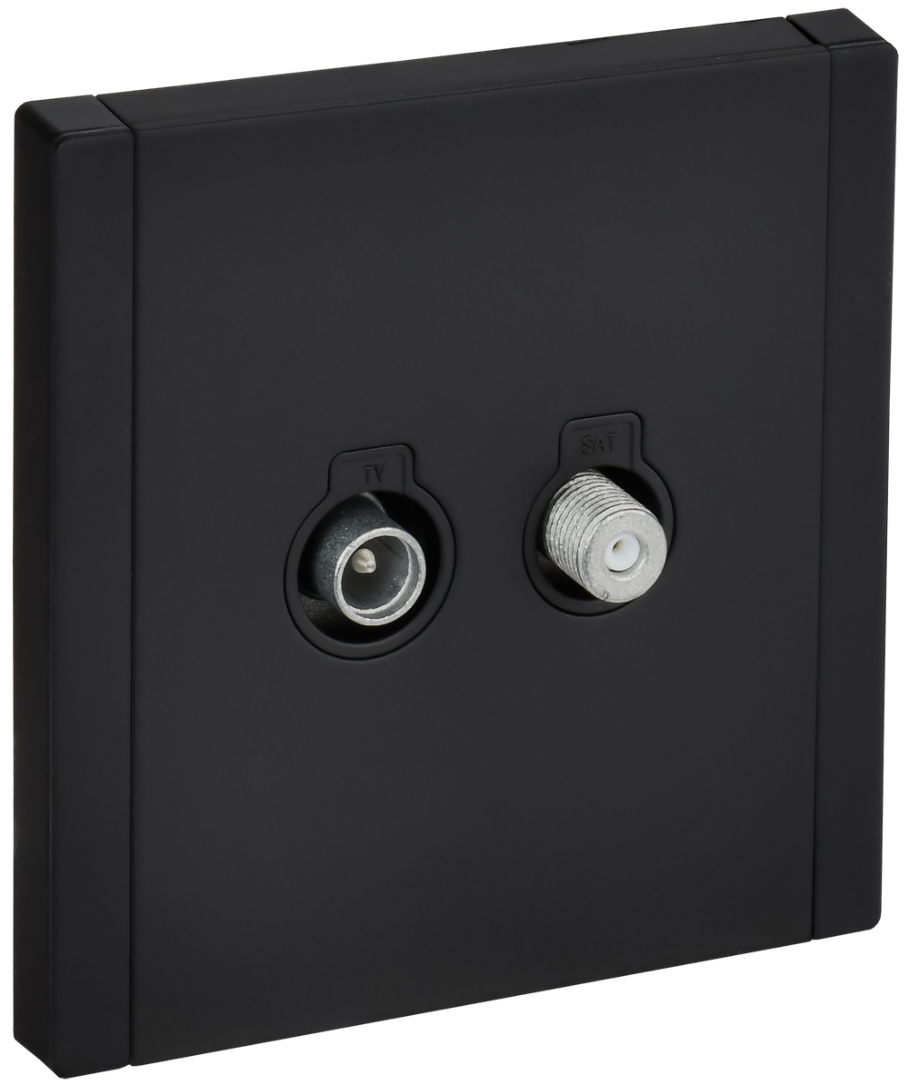FORTE&PIANO Розетка двойная TV+SAT FP138M металл черный IEK