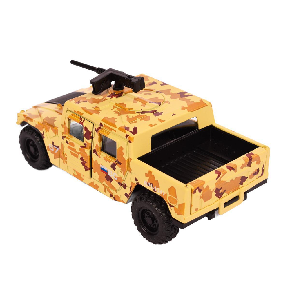 Модель ин. мет. "Военный внедорожник пикап" 12см, песоч, коробка HUMVEPICKUP-12MIL-BN (Технопарк)