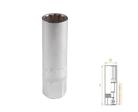 Цена на AFFIX (AF00232016) Головка свечная двенадцатигранная 3/8", 16 мм, резиновый фиксатор