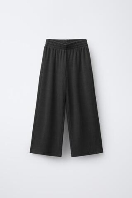 ZARA БРЮКИ WIDE LEG ИЗ МЯГКОЙ ТКАНИ, АНТРАЦИТОВО-СЕРЫЙ