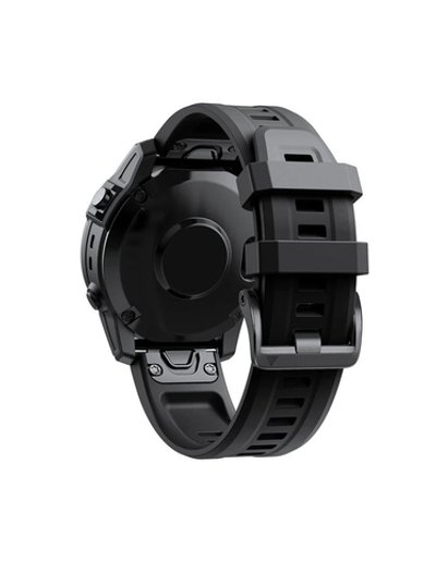 Ремешок 20 мм для Garmin Fenix 7S, Fenix 6S, Fenix 5S, Instinct 2S, Epix Pro Gen 2 (42 mm) силиконовый быстросъемный (Черный)
