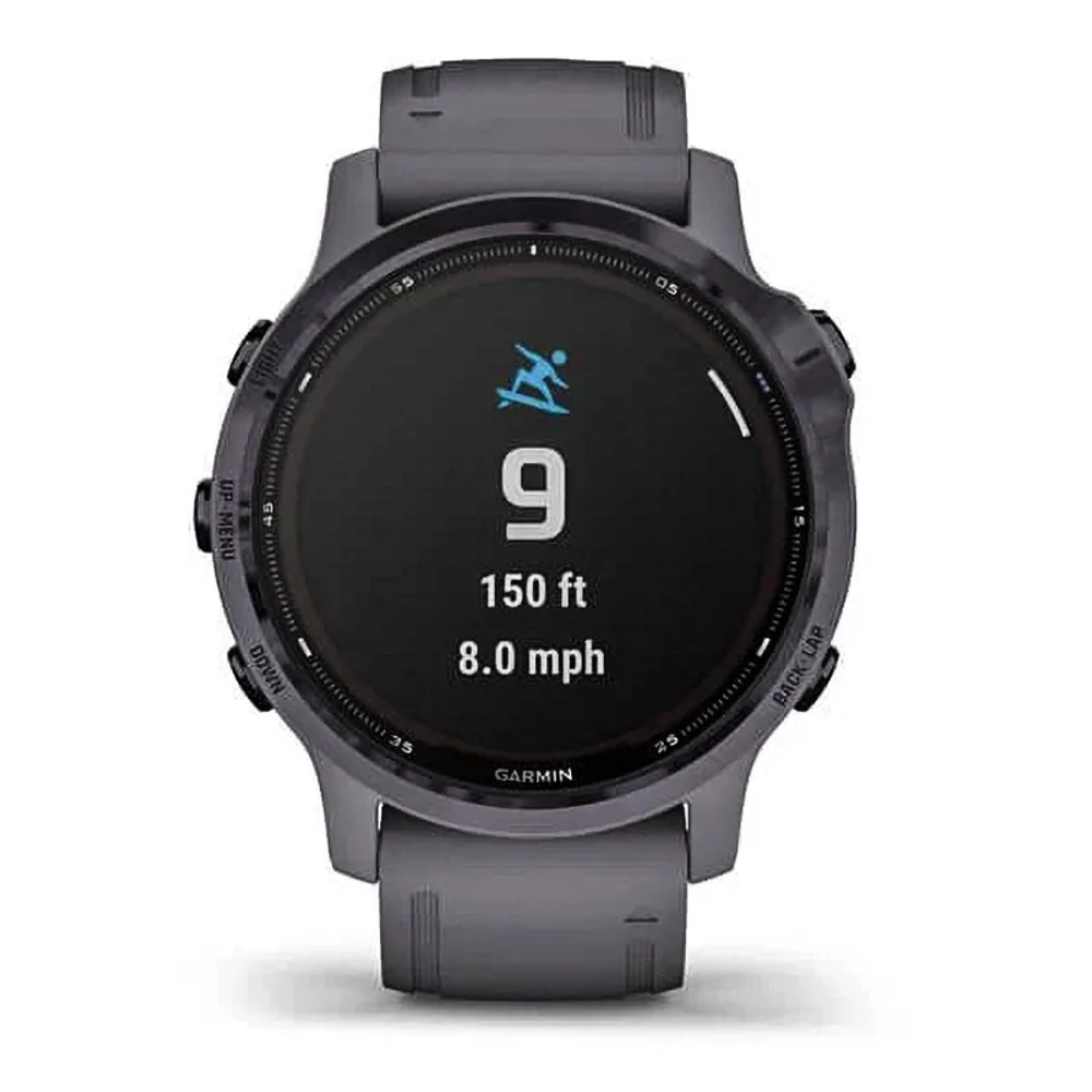 Спортивные наручные часы Garmin Fenix 6s Pro Solar аметистовый с темно-серым ремешком 010-02409-15