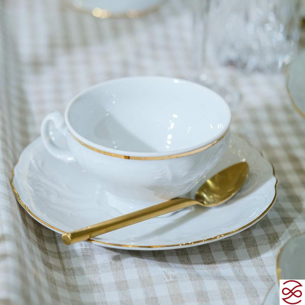 Набор чайных пар Bernadotte Белый узор 205 мл(6 пар)