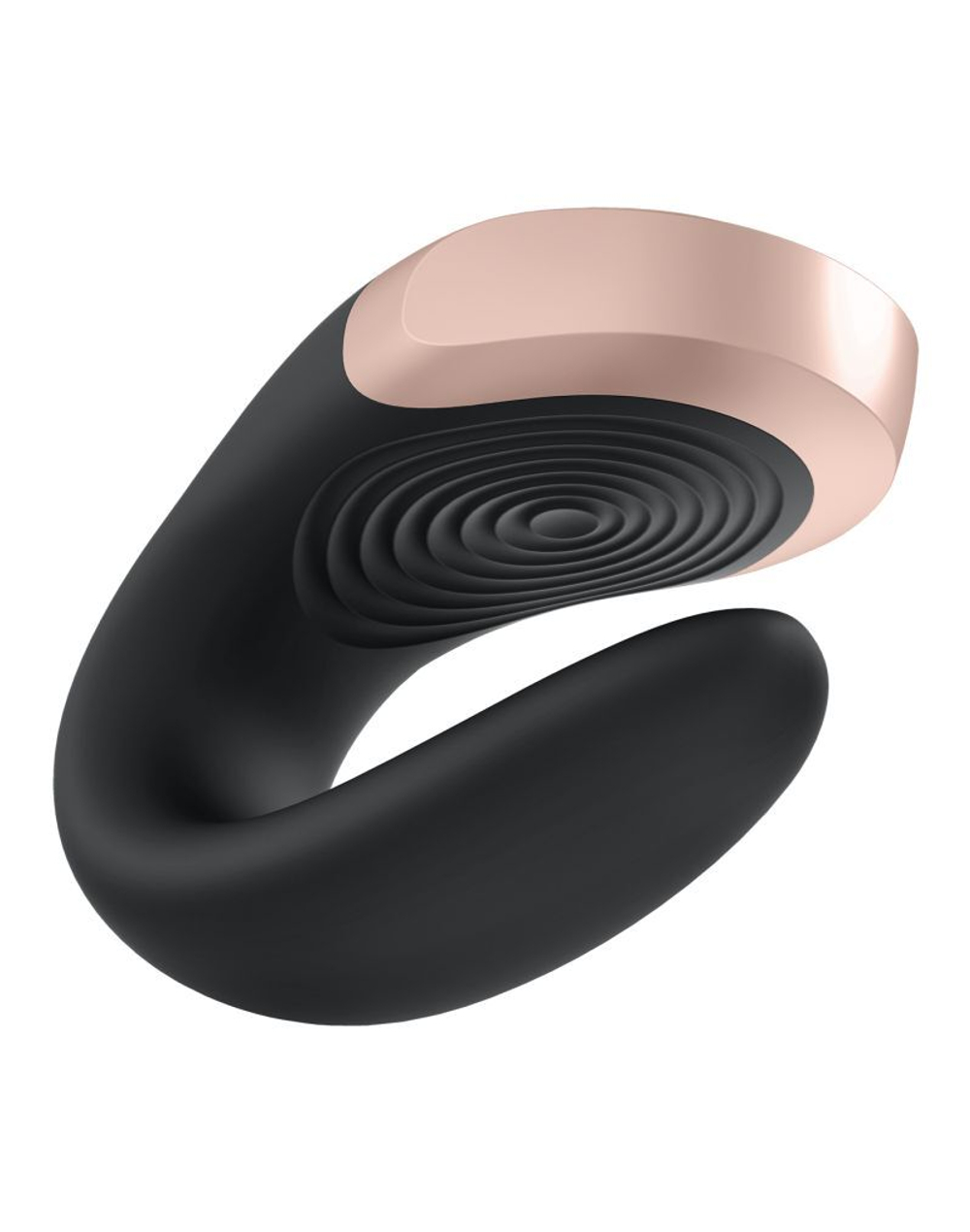 Черный вибратор для пар Double Love с возможностью управления через пульт и приложение (Цвет: черный)