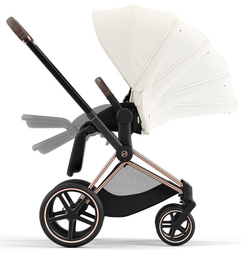 Коляска 3 в 1 Cybex Priam IV Rosegold complete и автокресло Cloud T i-Size Leaf Green Plus Off White