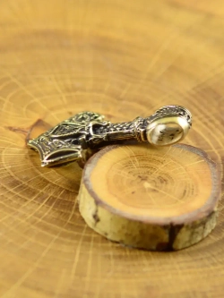 Молот Тора рунический из латуни