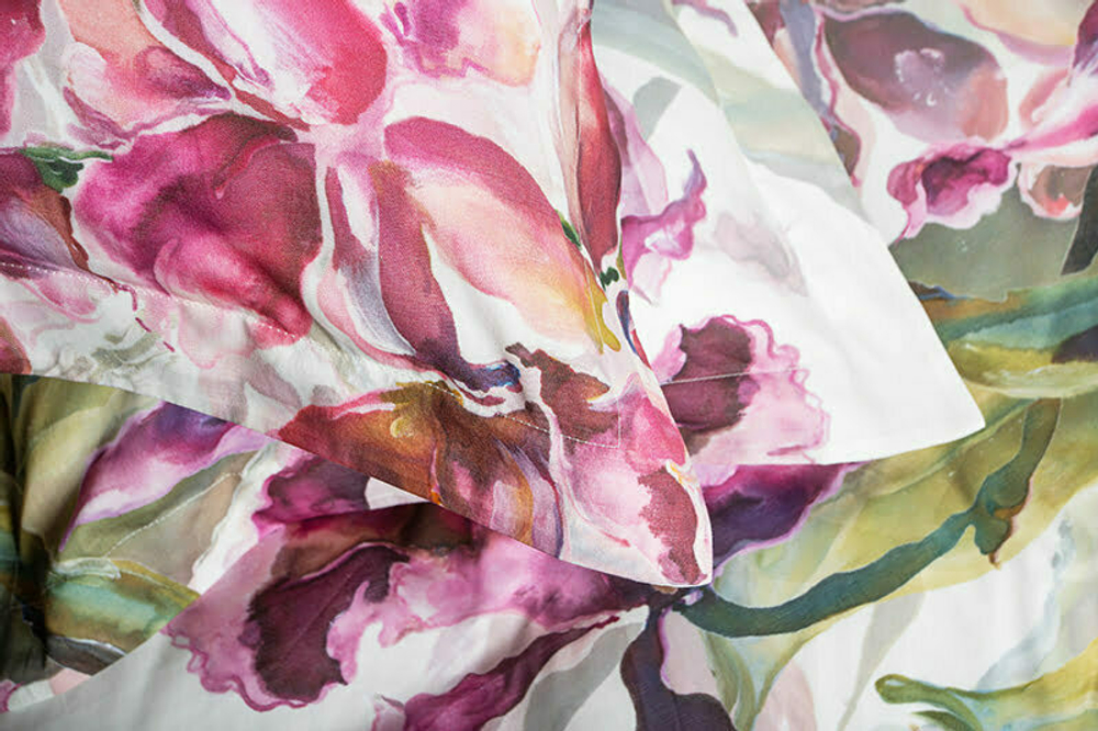 Постельное белье 1.5 спальное Decoflux Orchids Modern/White