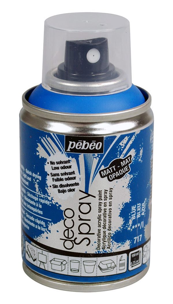 Краска на водной основе аэрозольная decoSpray 100 мл, 093717 синий, Pebeo