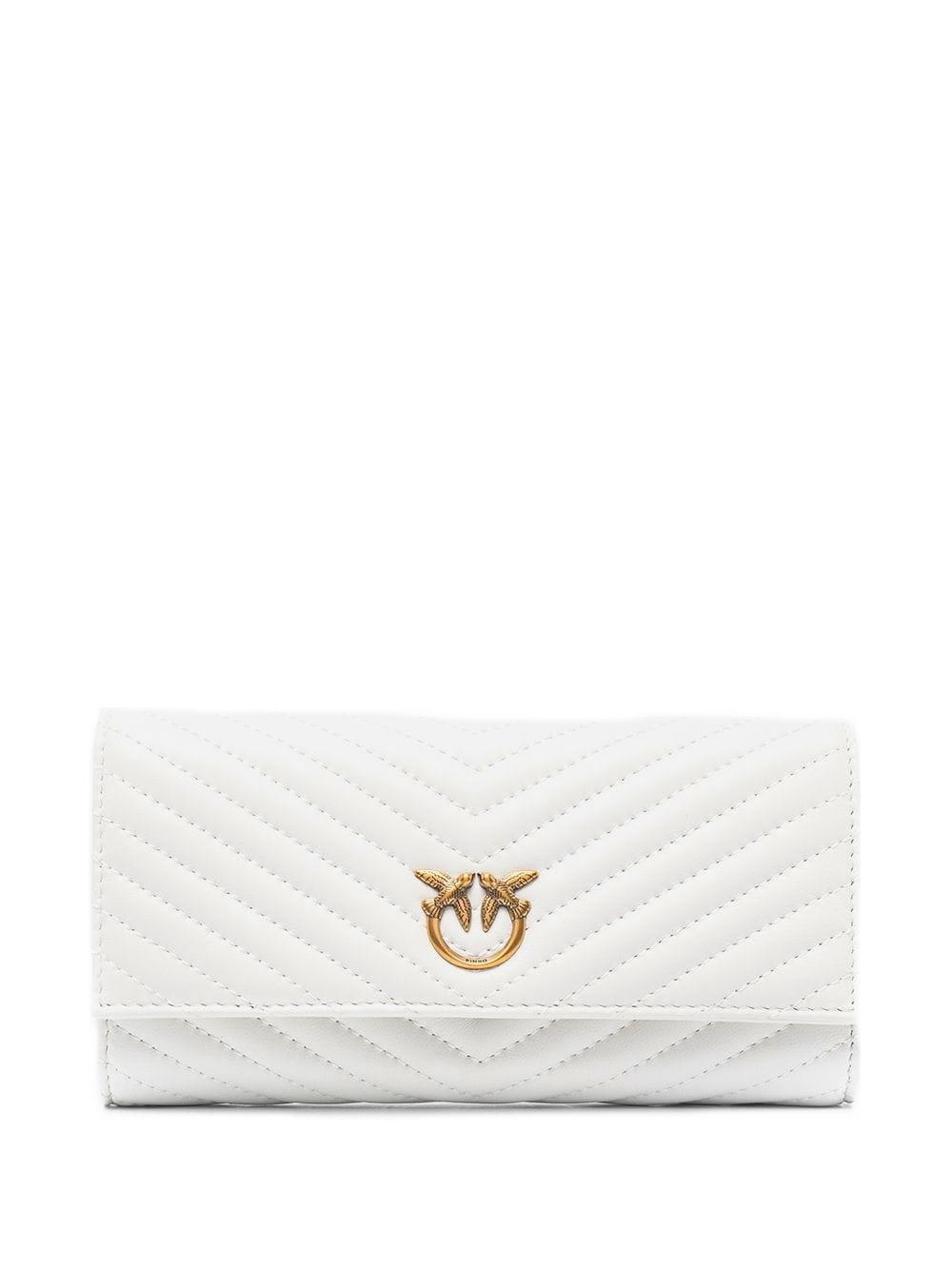 LOVE BIRDS QUILTED WALLET - white