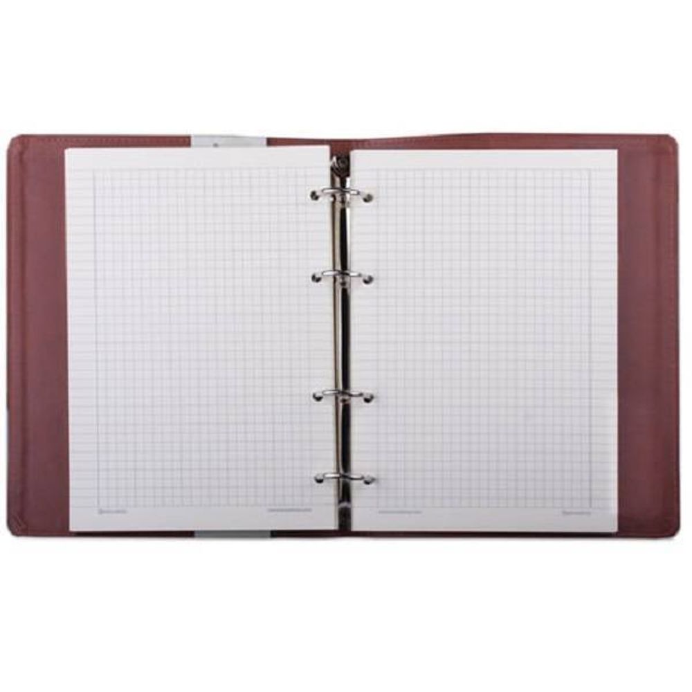 Тетрадь на кольцах 120л, А5, Brauberg Main, обложка под гладкую кожу, вырубка под кольца, коричневый