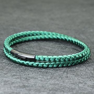 Мужской браслет из нержавеющей стали с застежкой-защелкой Green 19,5 см