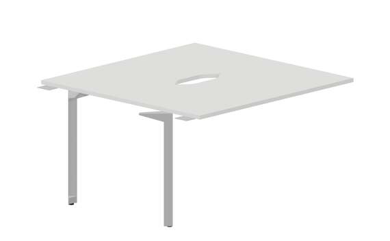 Составной стол на 2 рабочих места 138х136,6х75см (2 эргономичных выреза) - приставной элемент