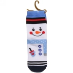 Носки женские «Новогоднее веселье», микс 5 цветов, р-р 36-39 (крючок, пакет, стикер)