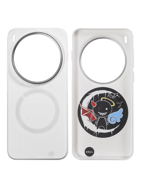 Защитный чехол для Vivo X300 Pro c MagSafe белый с серебристым кольцом (White-Silver)