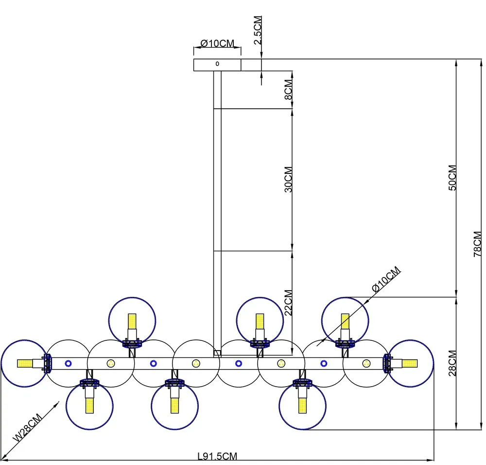 Люстра на штанге Arte Lamp BOLLA-PICCOLO