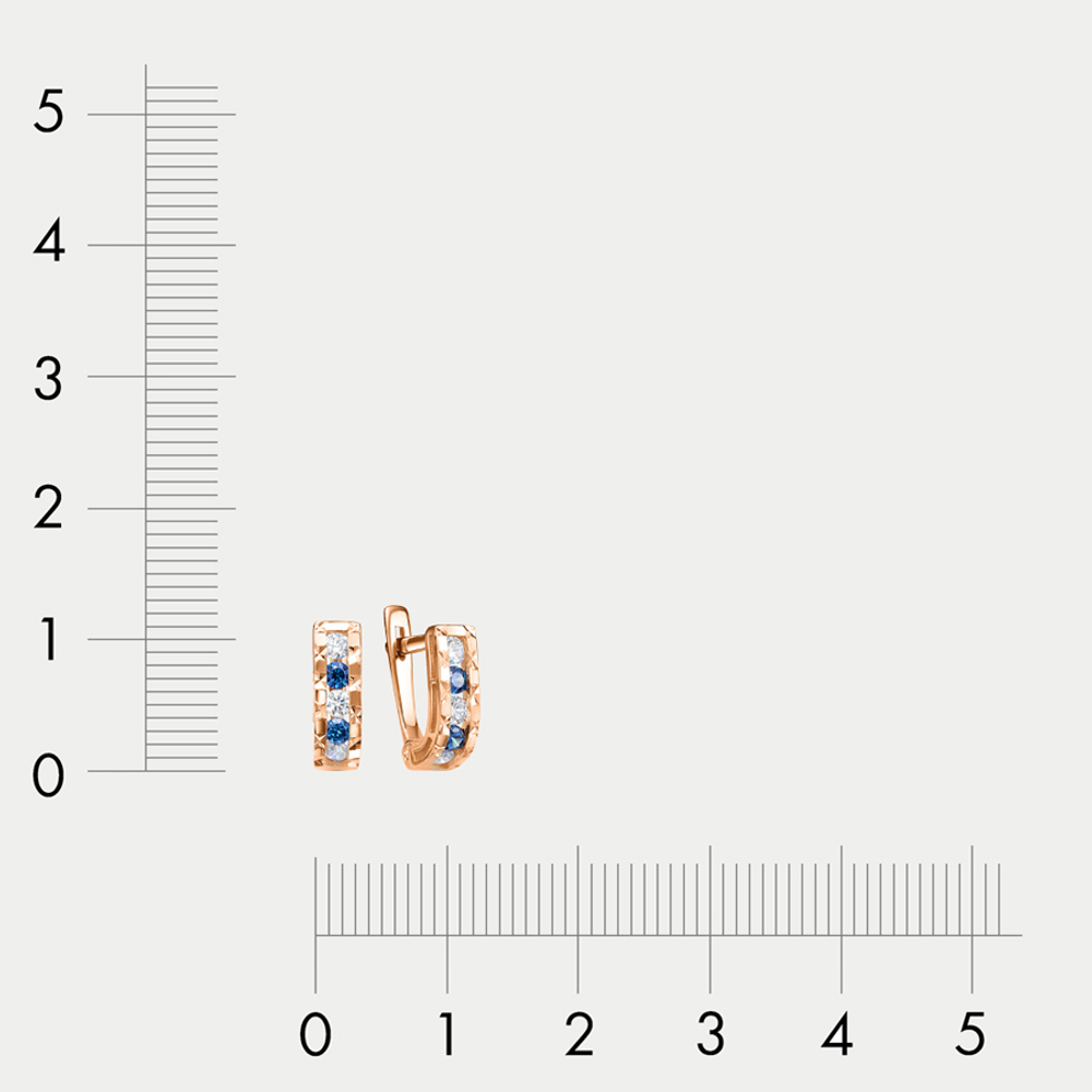 Серьги детские с фианитами из розового золота 585 пробы (арт. 1204290)