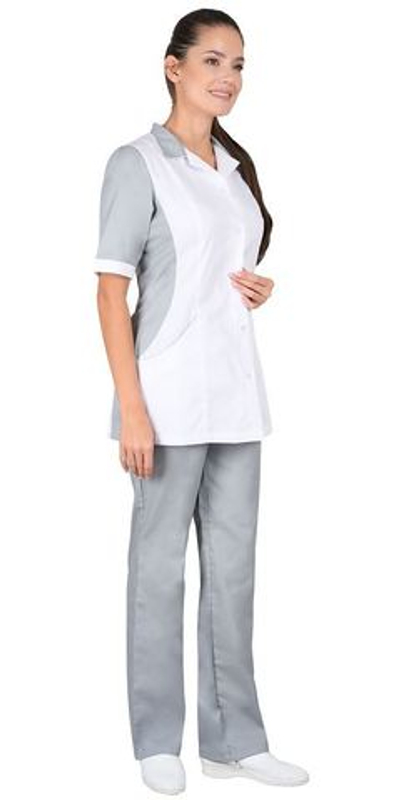 Костюм  женский белый с серым