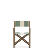 Уличный cкладной стул Vilara в зелёно-бежевую полоску из акации