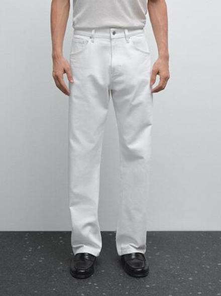 Massimo Dutti Джинсы с широкими штанинами, белый