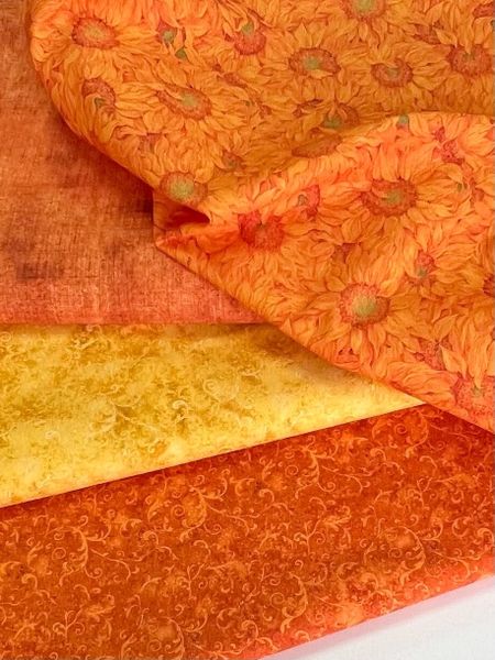 ПОДСОЛНУХИ ОРАНЖЕВЫЕ - 100% хлопок 4