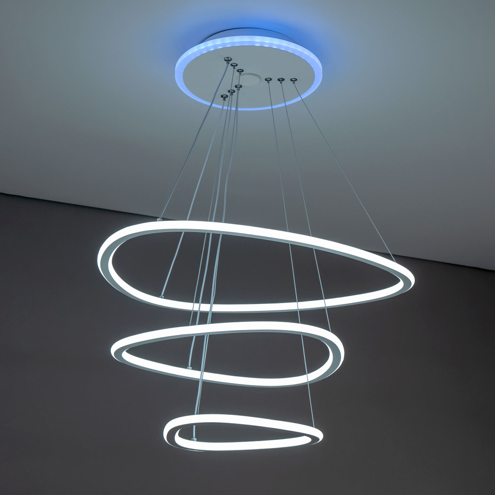 Citilux Неон Смарт CL731A330E RGB Умная подвесная люстра Белая