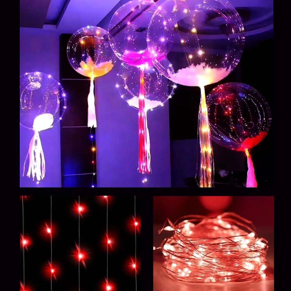 Светодиодная гирлянда, Роса 30 Led, IP14, Красный, 3 м. 1 шт.