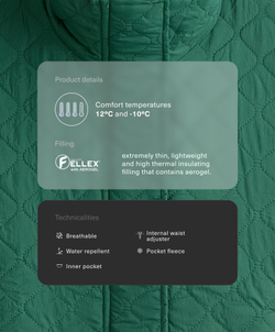 Oysho Укороченная куртка FELLEX® AEROGEL, изумрудный