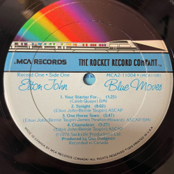 Винтажная виниловая пластинка LP Elton John Blue Moves (USA 1976)