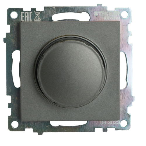 Выключатель диммирующий TRIAC (механизм) 250В, 500W, серия Катрин, графит, GLS10-7106-06 49413