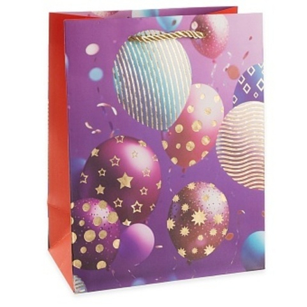 Пакет подарочный, Невероятные шарики, Дизайн №3, Сиреневый, Металлик, 41,5*30*12 см, 1 шт.