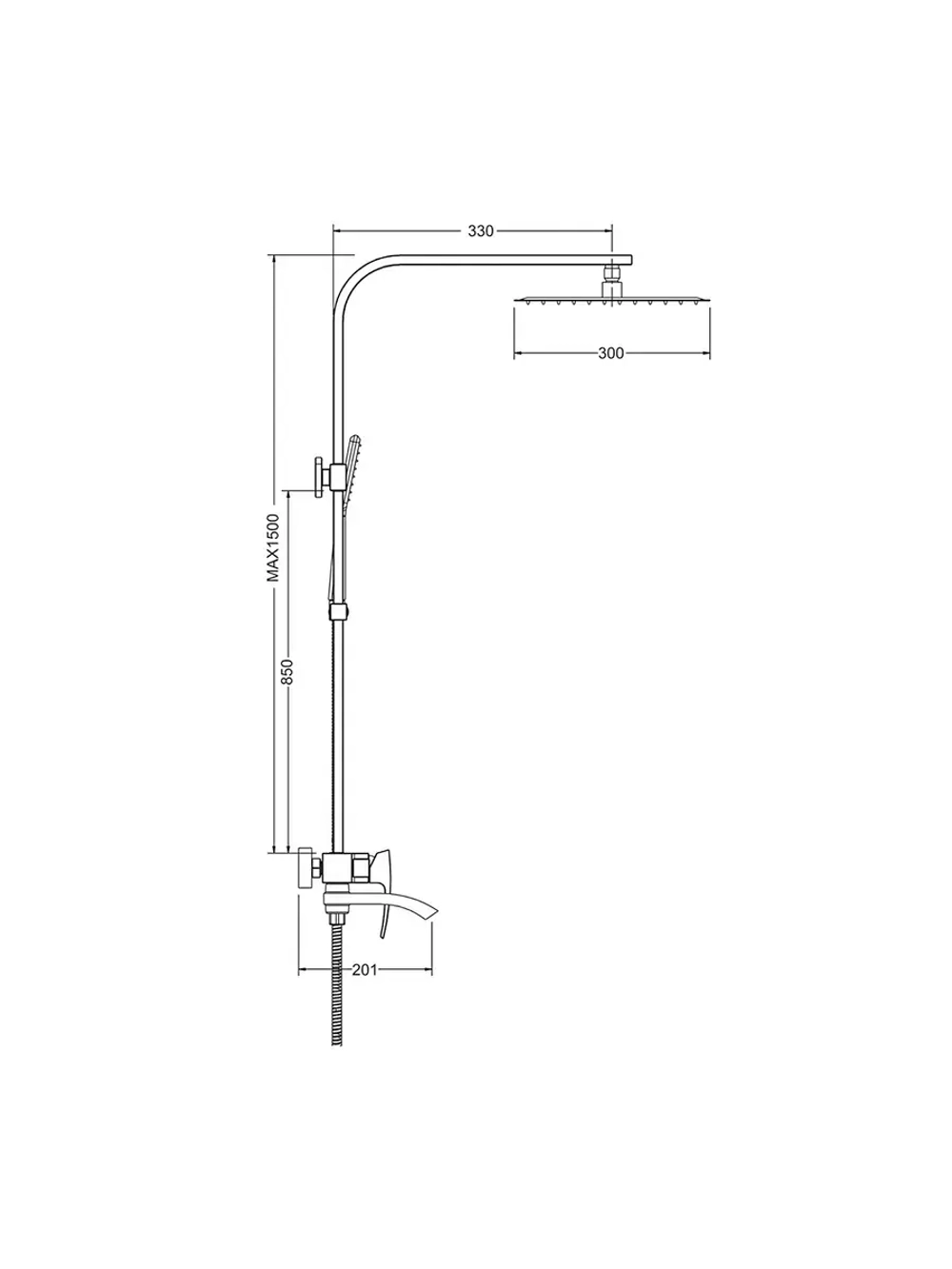 Душевая система с тропическим душем Gappo G2407-8