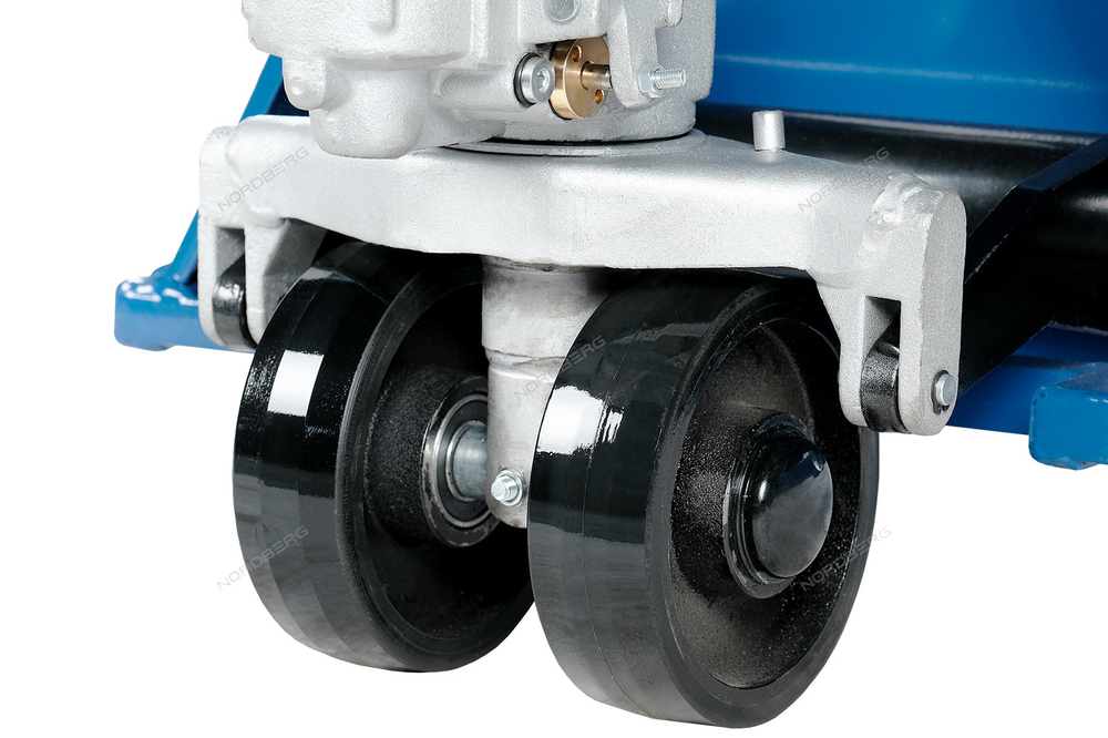 NORDBERG (N3903-10) Тележка (рохля) складская гидравлическая с низким подхватом 1 т, с полиуретановыми колесами