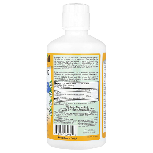 Vital Earth Minerals, Смесь фульвовых и гуминовых минералов, 32 жидкие унции (946 мл)