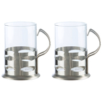 Набор стаканов 2шт 200мл в подстаканниках нерж "Boccale"