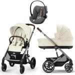Коляска Cybex Balios S Lux TPE 2025 Cloud G i-Size Lava Grey Plus 3 в 1 Seashell Beige с дождевиками
