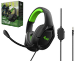 Игровая гарнитура SmartBuy RUSH STRIKE"EM, съемный микрофон, 3,5мм + 2*3,5мм, черн/зелен