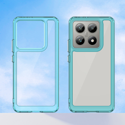 Прозрачный чехол с усиленными рамками бирюзового цвета для Xiaomi 14T и 14T Pro, увеличенные защитные свойства