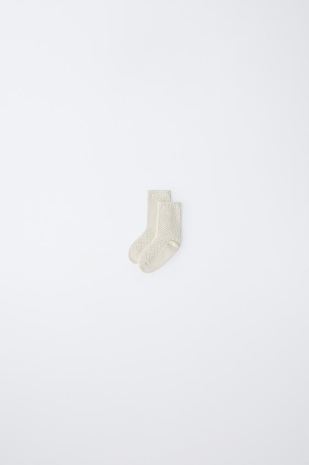 ZARA ТРИКОТАЖНЫЕ НОСКИ ИЗ ХЛОПКА И ШЕЛКА, ЭКРЮ
