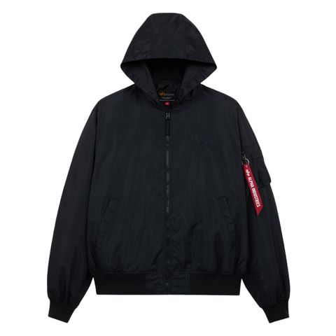 Бомбер Alpha Industries Logo L-2B Hooded Hunter Black (Черный)