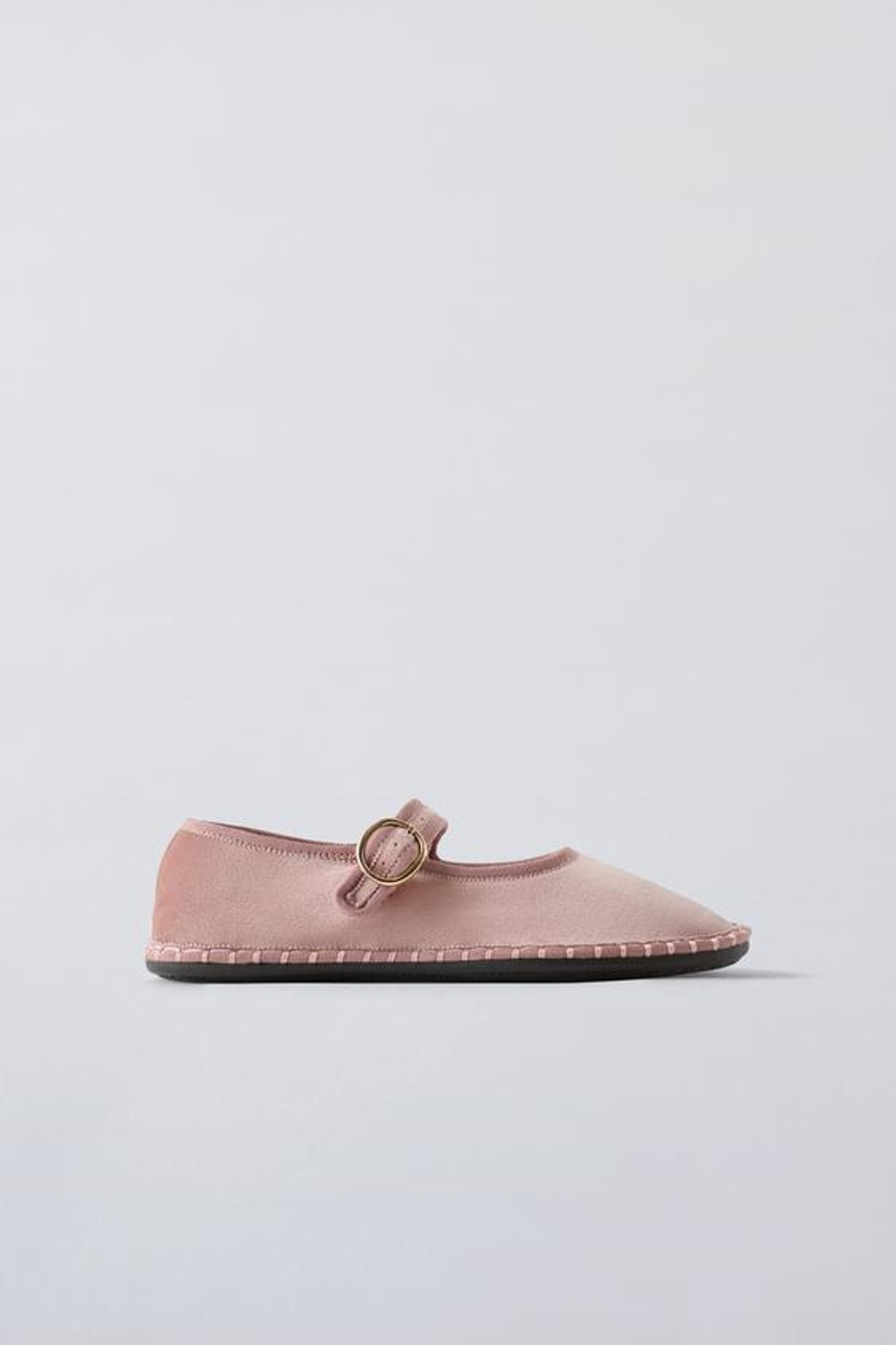 ZARA БАЛЕТКИ ИЗ БАРХАТА, РОЗОВЫЙ