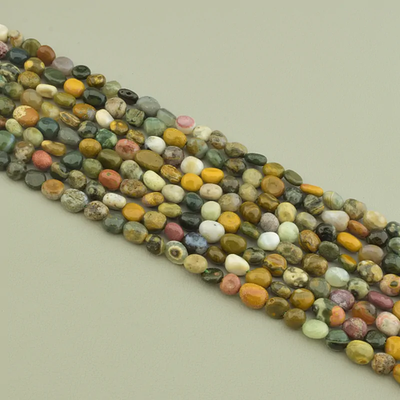 Нитка Яшма 40 см. (Без замка) - Зеленая