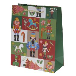 GAEM Пакет подарочный L (бумага 210г/м2, блок 12шт), L30 W12 H40 см, 4в.