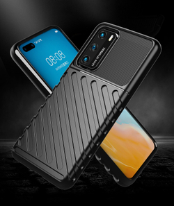 Черный чехол для Huawei P40 с текстурным рисунком, серии Onyx от Caseport