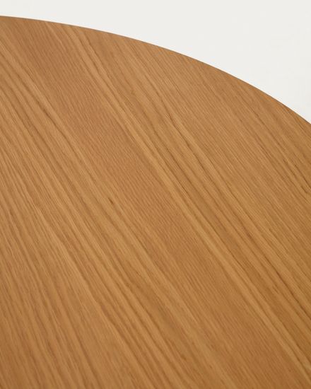 Раздвижной стол Oakland из МДФ с дубовым шпоном и ножками из массива каучука Ø140(220)x90 см