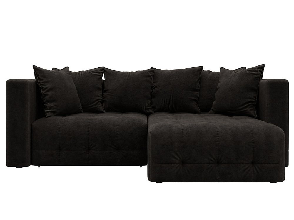 Диван угловой Лига-052 НПБ угол универсальный, BRUT 17 ВЕЛЮР коричневый