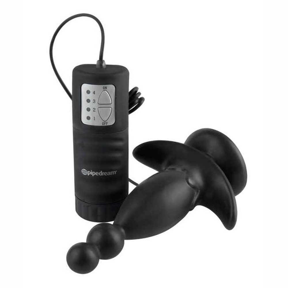 Анальный вибростимулятор на присоске Vibrating Anal Anchor (4 скорости) (Цвет: черный)