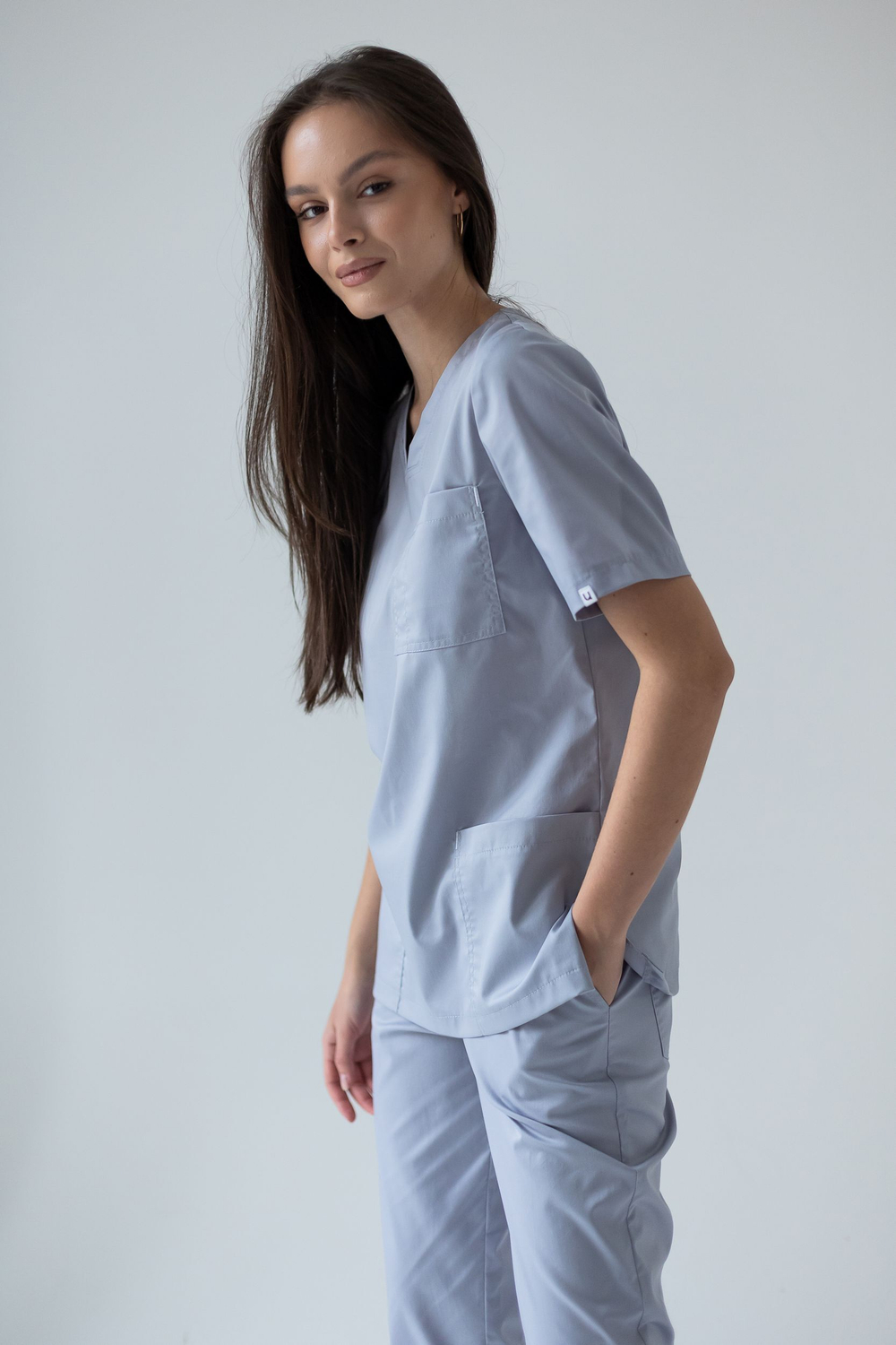 Блуза женская м640 toray стретч серый29