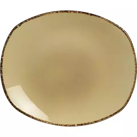 Тарелка «Террамеса Вит» мелкая овальная фарфор ,H=30,L=305,B=260мм бежев